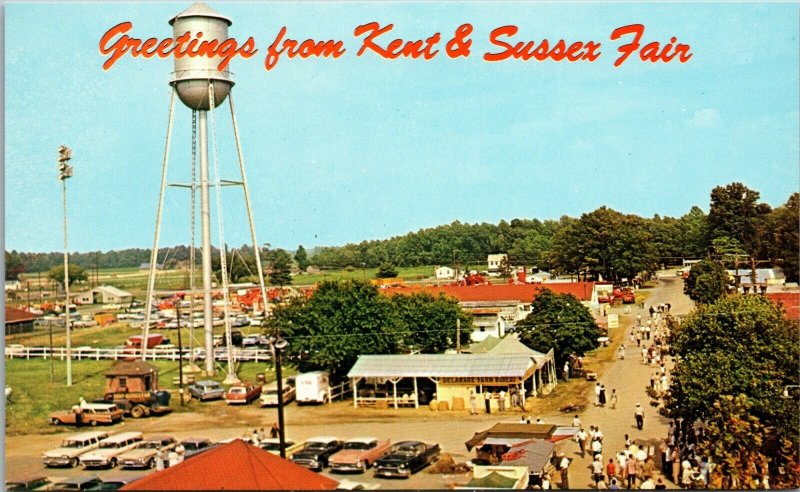  KENT SUSSEX FAIR, HARRINGTON DELAWARE. POSTCARD AUTOS CARS UNPOSTED