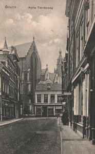 Netherlands Gouda Korte Tiendeweg Vintage Postcard 03.78