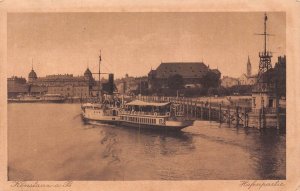 A163 Germany 1925 Konstanz a B Harbor View Steamboat vintage postcard