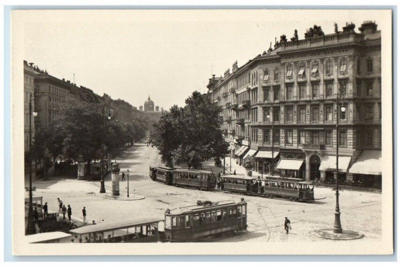 1930 Schwarzenberg Space Kärntner Ring Vienna Austria RPPC Photo Postcard 