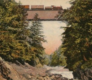 Woodstock Railroad Bridge Train Quechee Gulf Vermont VT Postcard 