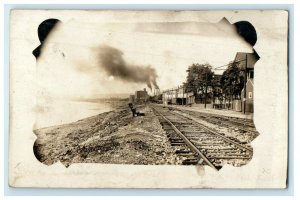 c1910's Wheeling WV, Railway Ohio River Factories RPPC Photo Antique Postcard