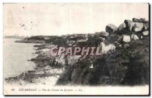 Old Postcard Island Brehat view the Chenal du Kerpont