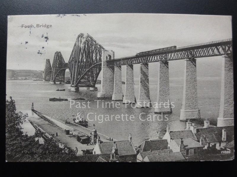 The Forth Bridge c1904 showing Ferry Paddle Steamer & Steam Loco on Bridge