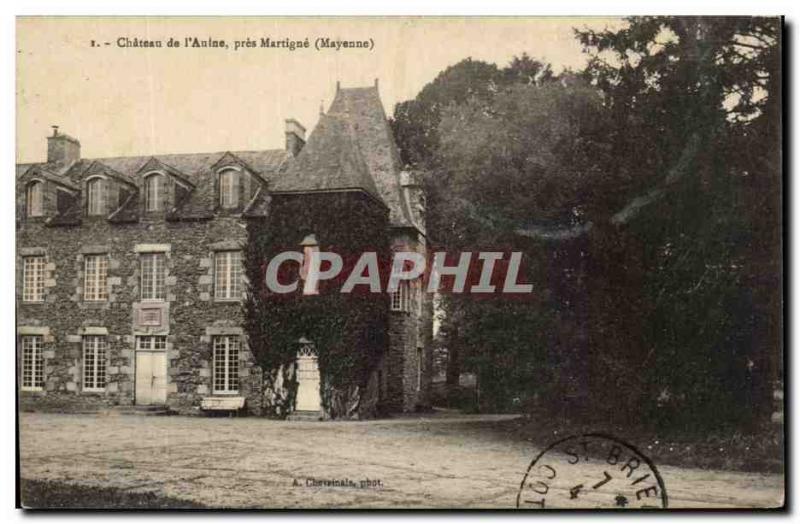 Old Postcard Chateau de l & # 39Aulne near Martigne