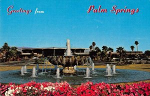 Palm Springs California Palm Springs Airport Fountain Vintage Postcard AA18114