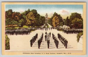 Annapolis Maryland Midshipmen Noon Formation US Naval Academy Postcard E23