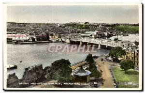 UK Postcard Old Bridge and castle Grounds Rochester