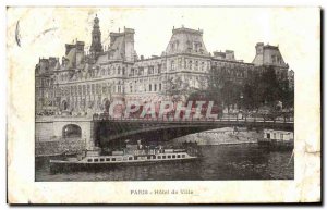 Old Postcard Paris Hotel De Ville Peniche