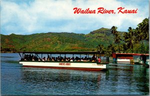 Vtg Wailua River Smiths Boat Fern Grooto Kauai Hawaii HI Postcard