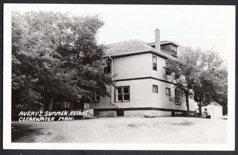 Manitoba CLEARWATER Avery's Summer Resort - RPPC Real Photo Postcard 1940s