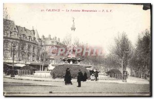 Old Postcard Valencia the Monumental Fountain