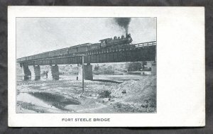 4861 - FORT STEELE Wyoming c1903 Train on The Bridge