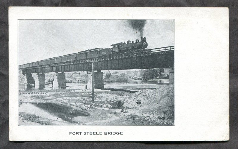 4861 - FORT STEELE Wyoming c1903 Train on The Bridge