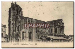 Postcard Dreux Old St. Peter's Church