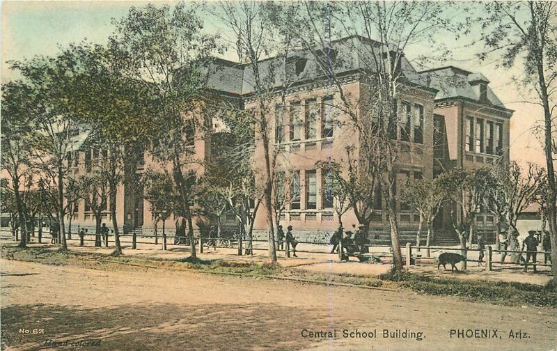 Central School Building Phoenix Arizona C-1910 Postcard 8002