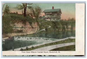 c1910's View From Illinois Central Depot Rockford Illinois IL Unposted Postcard