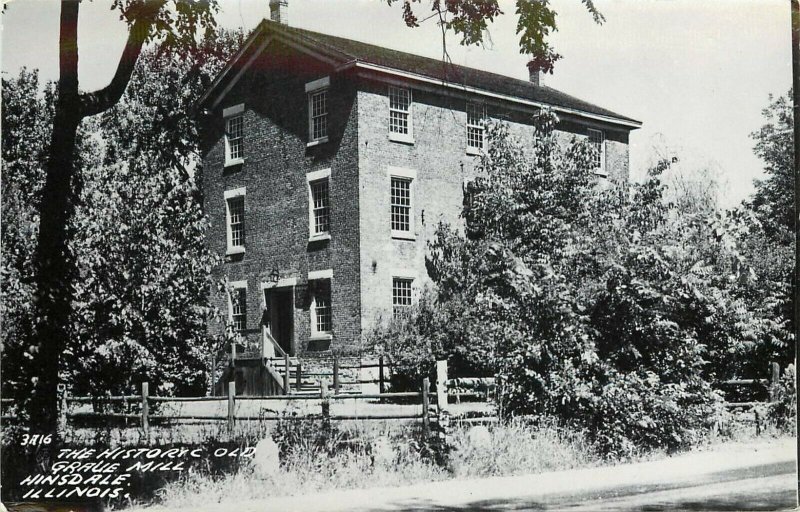 1930s RPPC Postcard; Historic Old Graue Mill, Hinsdale IL, LL Cook Co. 3A16