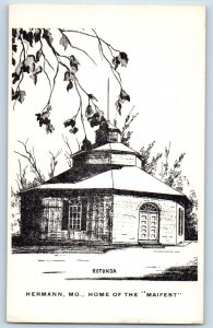 Hermann Missouri Postcard Home Of The Maifest Rotunda Sketch Drawing View 1910