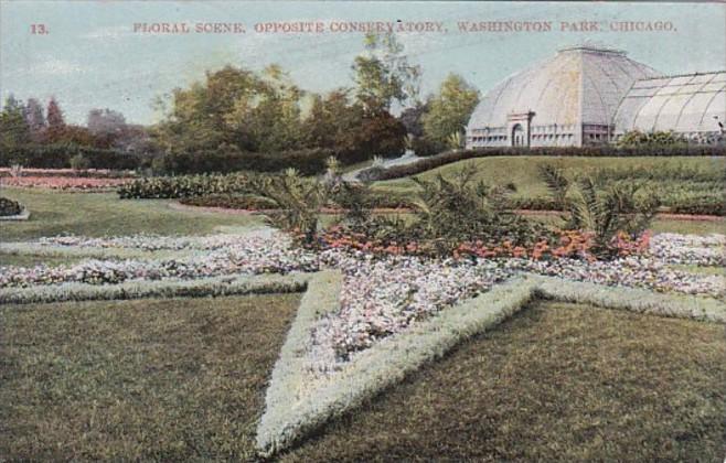 Illinois Chicago Floral Scene Opposite Conservatory In Washington Park