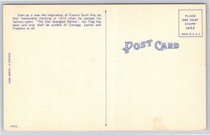 Flags~US Flag & Washington Monument Long May It Wave~Vintage Postcard