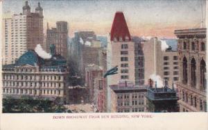 New York City Looking Down Broadway From Dun Building