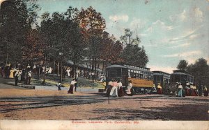 Carterville Missouri Lakeside Park Trolley Entrance Postcard AA101258