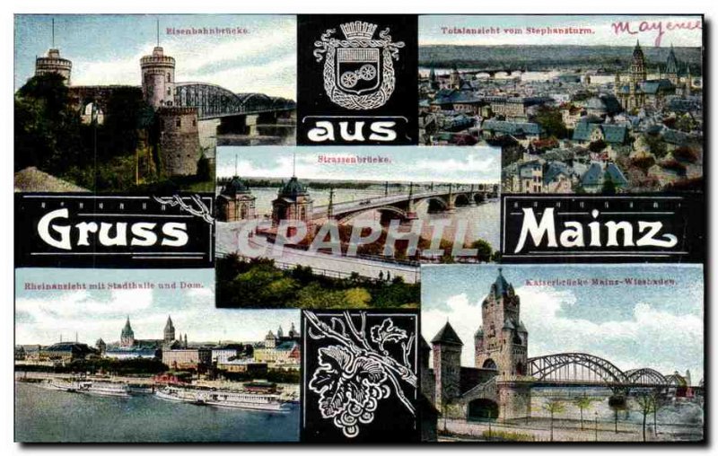 Old Postcard Mainz Gruss