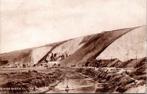 VINTAGE POSTCARD RIVER OUSE & CLIFF HILL YORKSHIRE ENGLAND PHOTOTONE CARD