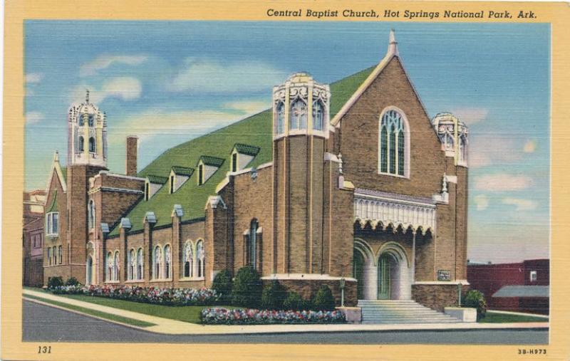 Central Baptist Church at Hot Springs National Park AR, Arkansas - Linen