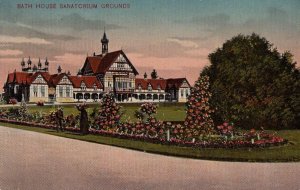 Postcard Bath House Sanatorium Grounds New Zealand