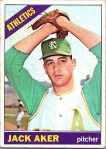 1966 Topps Baseball Card Jack Acker Kansas City Athletics sk2036