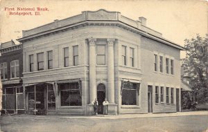 J85/ Bridgeport Illinois Postcard c1910 First National Bank Building 30