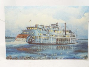 Gordon C Greene Mississippi Paddle Steamer   Vintage Art Postcard Russ Porter