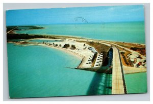 Vintage 1958 Postcard Aerial View Bahia Honda Bridge Overseas Highway Florida