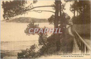 Old Postcard Dinard I and V Promenade Vicomte and view of the Fort of St Servan