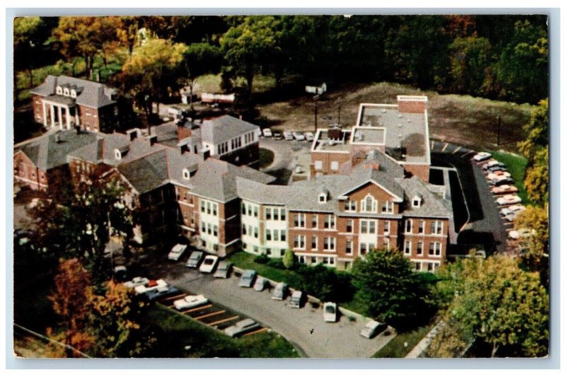 Saratoga Springs New York NY Postcard Saratoga Hospital Aerial View 1968 Vintage