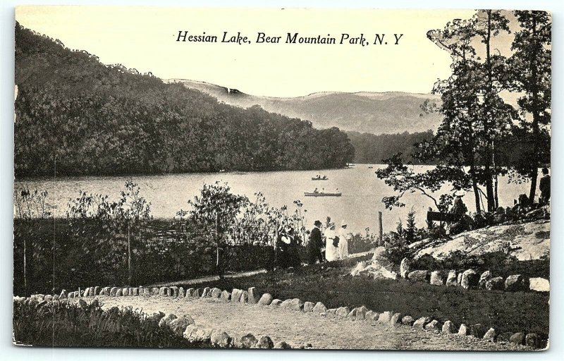 Postcard NY Bear Mountain Park Pre 1920's View of Hessian Lake R37