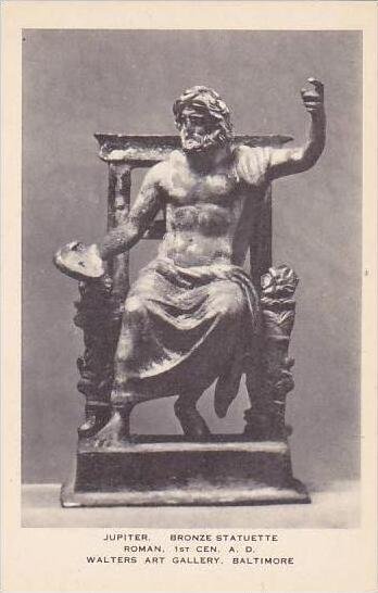 Maryland Baltimore Jupiter Bronze Statuette Roman 1st Cen A D Walters Art Gal...