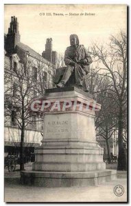 Postcard Old Balzac Tours Statue