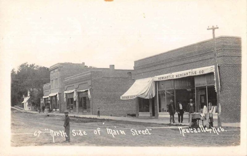 Newcastle Nebraska Main Street Real Photo Vintage Postcard JI658560