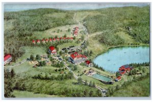 Birds Eye View Of Ski Hi Lodge Poconos Eight East Stroudsburg PA Postcard 