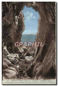 Old Postcard Perros Guirec Cave Trestrignel