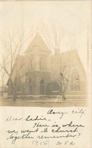 Church 1906 OSAGE CITY KANSAS RPPC real photo postcard 5099