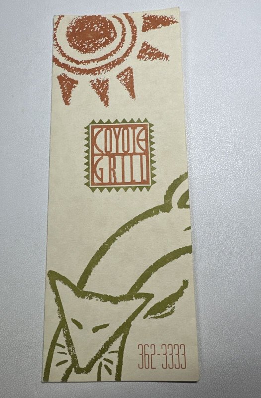 Vintage Coyote Grill Restaurant Menu Mission KS Kansas