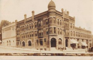 Plattsmouth Nebraska Hotel Riley Parmele Theatre Real Photo Postcard AA32414