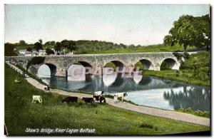 Postcard Old Shaw & # 39s London Bridge River Belfast