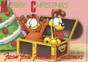 Funny animals in a chestnuts Modern American Christmas Greetings postcard