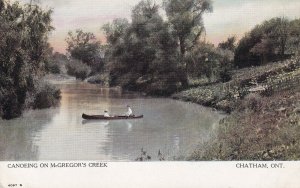 CHATHAM, Ontario, Canada, PU-1907; Canoeing On McGregor's Creek