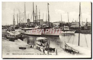 Old Postcard Trouville Deauville Basin Yachts